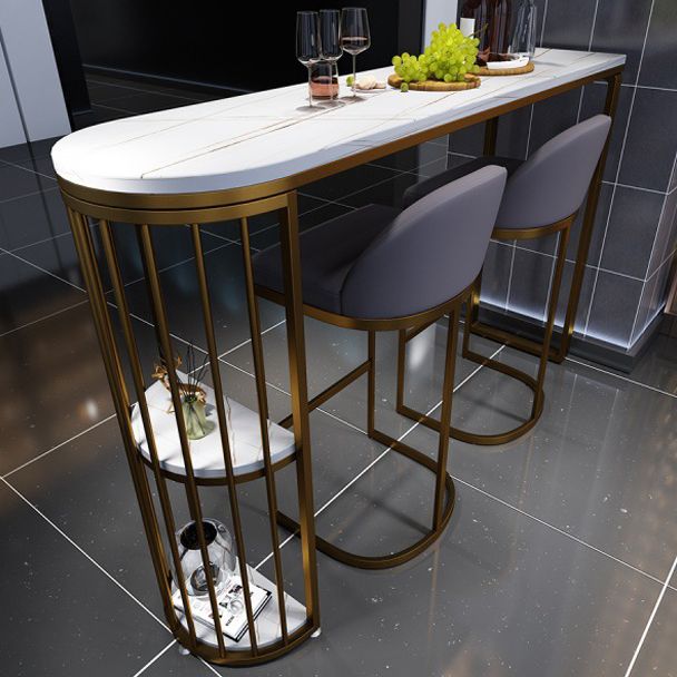 White Modern Style Bar Table in Faux Marble and Metal Specialty Milk Tea Shop Bar Table Clearhalo 'Bar Furniture' 'Bar Tables' 'bar_tables' 'furn' 'furn_bar_tables' 'Furniture' 'furniture_bar_tables' 'Kitchen & Dining Furniture' 1200x1200_14887f2b-6837-4847-b1e3-2faa2f87aa19