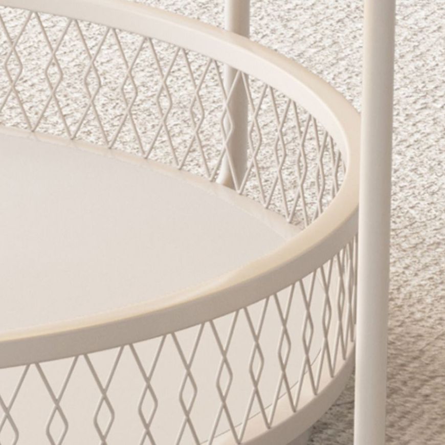 Iron 4 Legs Cocktail Table Round Glass Top Coffee Table with Shelf Clearhalo 'Coffee & Accent Tables' 'Coffee Tables' 'coffee_tables' 'furn' 'furn_coffee_tables' 'Furniture' 'Living Room Furniture' 1200x1200_148a3040-ff54-4719-a38d-c45538664f1b
