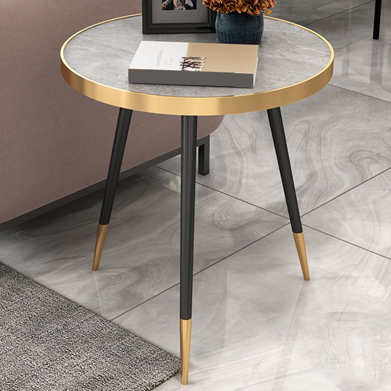 Modernistic Metal 3 Legs End Table Round Slate Top Side End Table Clearhalo 'Coffee & Accent Tables' 'End & Side Tables' 'end_side_tables' 'furn' 'furn_end_side_tables' 'Furniture' 'Living Room Furniture' 1200x1200_148be6b5-4cb6-45ad-8306-be1c85457f1c