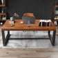 Contemporary Rectangular Executive Desk Brown Office Desk with Metal Legs Clearhalo 'furn' 'furn_office_desk' 'Furniture' 'Office Desks' 'Office Furniture' 'office_desk' 1200x1200_148dd555-2e16-4717-aeec-2330bf851e7d
