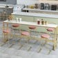 Table de bar de bistro de style moderne de table en faux marbre blanc pour le salon