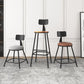 Industrial Armless Backrest Counter Stool Iron Dining Room Bar Stool with Seat and Pedal