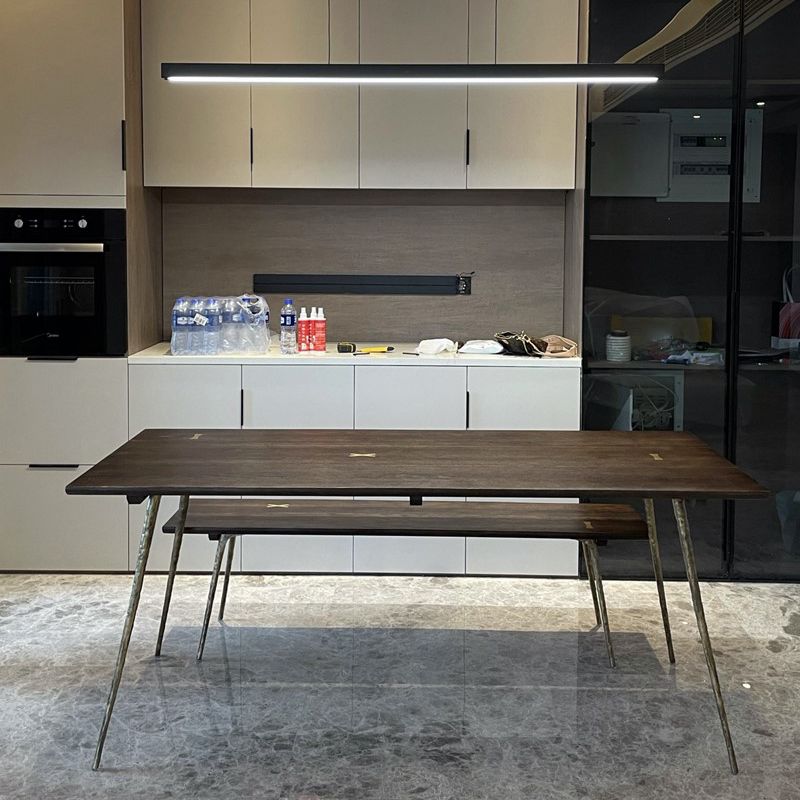 Traditional Luxury Rectangle Table Oak Solid Wood Dinette Table with 4 Legs Clearhalo ' dining_table' 'Dining Tables & Seating' 'Dining Tables' 'furn' 'furn_dining_table' 'Furniture' 'furniture_dining_table' 'Kitchen & Dining Furniture' 'kitchen&dining_furn' 'kitchen' 'kitchen_dining_table' 1200x1200_148f4367-b6dc-42aa-8ad6-4f2705aadae7