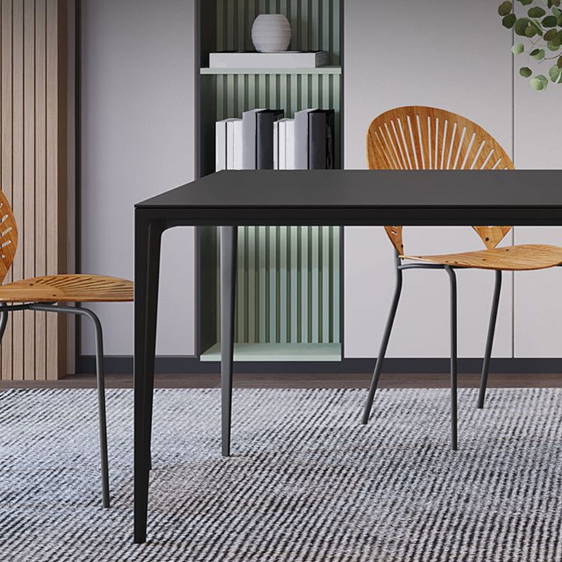 Tavolo da pranzo rettangolare in pietra nero set 1/4/5/6 pezzi Dinette per casa