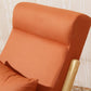 Modern Rocking Accent Chair Solid Fabric Upholstered Wood Frame Rocking Chair with Ottoman