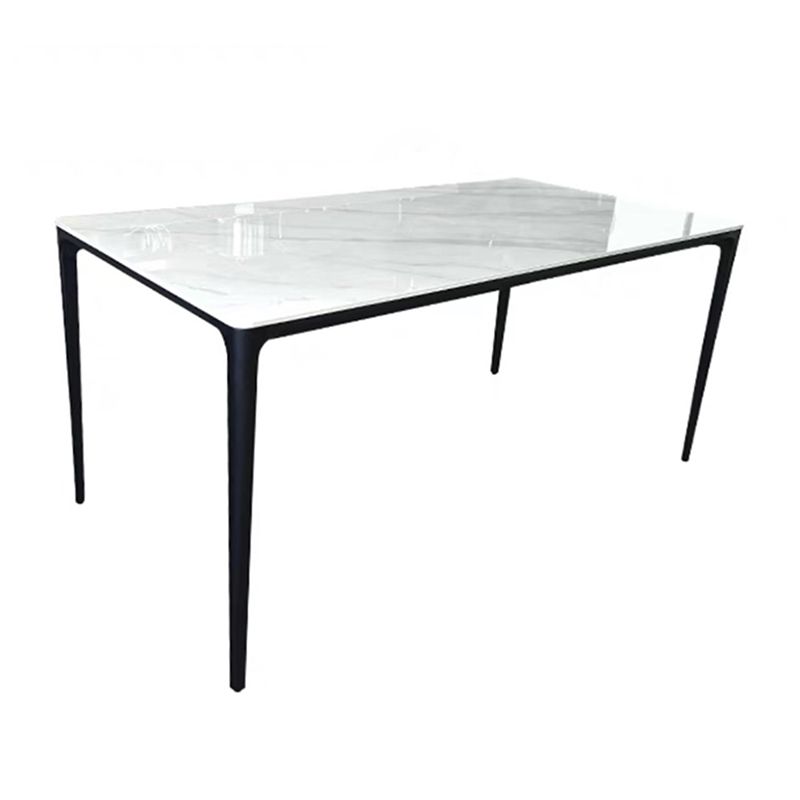 Sintered Stone White Dining Table Industrial 4 Legs Table for Dining Room Clearhalo ' dining_table' 'Dining Tables & Seating' 'Dining Tables' 'furn' 'furn_dining_table' 'Furniture' 'furniture_dining_table' 'Kitchen & Dining Furniture' 'kitchen&dining_furn' 'kitchen' 'kitchen_dining_table' 1200x1200_148fea4c-3519-47c0-bfcd-c7efc7c96b08