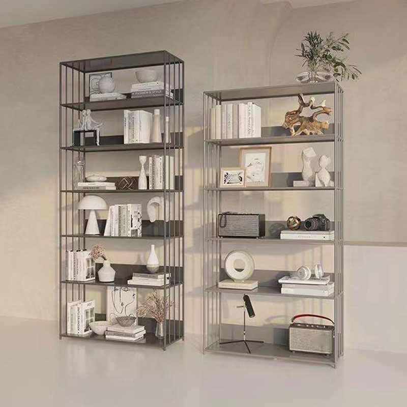 Modern Metal Bookshelf Standard Vertical Open Shelf Bookcase Clearhalo 'Bookcases' 'furn' 'furn_bookcases' 'Furniture' 'Office Furniture' 1200x1200_1491c74f-1317-4f8d-adca-10cd517e3dbb