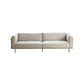 Sewn Pillow Back Sofa 29.53" H Faux Leather Sofa with Tufted Cushions in Beige