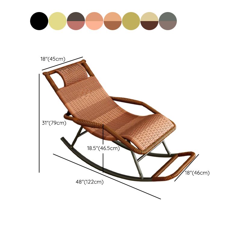 Modern Recliner Chair Color Block Rattan Rocker Chair with Dark Legs Clearhalo 'Chairs & Seating' 'furn' 'furn_rocking_chairs' 'Furniture' 'Living Room Furniture' 'Rocking Chairs' 'rocking_chairs' 1200x1200_149514cb-c6a2-4618-b653-2bc0ae0a29d1