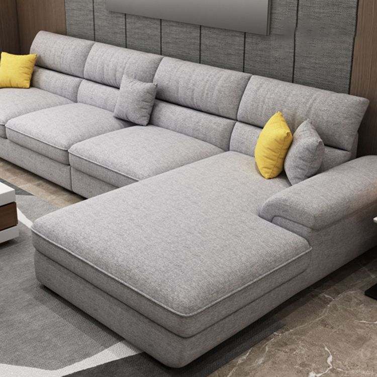 Contemporary Reversible Chaise Sofa with Pillows Flared Arm Sofa Clearhalo 'furn' 'furn_sectionals' 'Furniture' 'furniture_sectionals' 'kitchen' 'kitchen_sectionals' 'Living Room Furniture' 'Sectionals' 1200x1200_1495c29d-f8de-4e62-a3d9-75e15bdf0a68