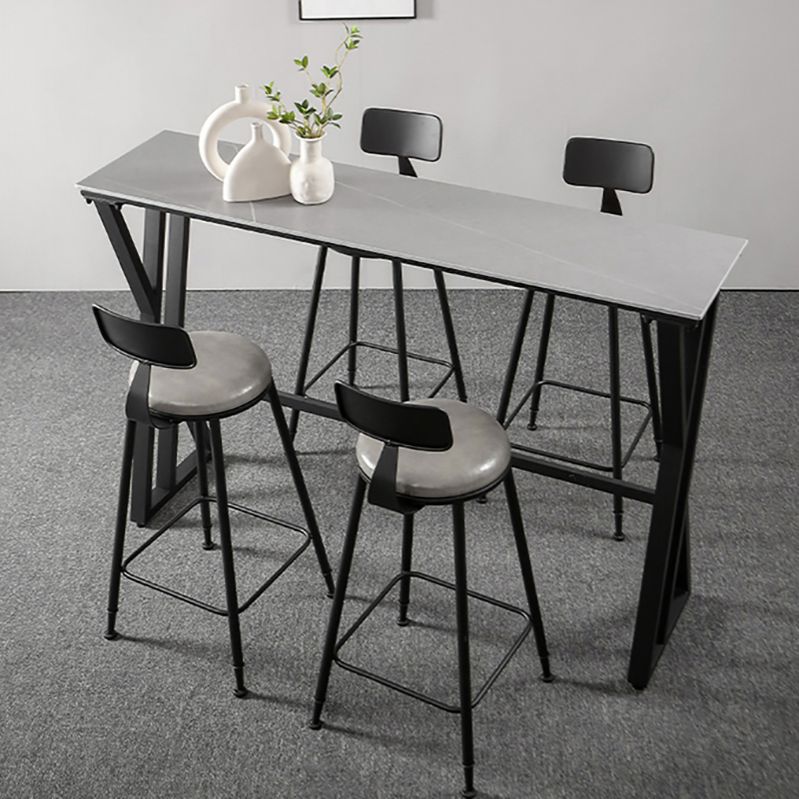 White Modern Style Rectangle Bar Table in Faux Marble and Metal Table Kitchen Bar Table Clearhalo 'Bar Furniture' 'Bar Tables' 'bar_tables' 'furn' 'furn_bar_tables' 'Furniture' 'furniture_bar_tables' 'Kitchen & Dining Furniture' 1200x1200_1495d7aa-57f0-4717-99fe-7121e5d70b53