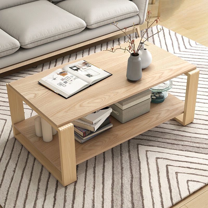 Tavolino da caffè rettangolare a slitta in legno artificiale o tavolino moderno