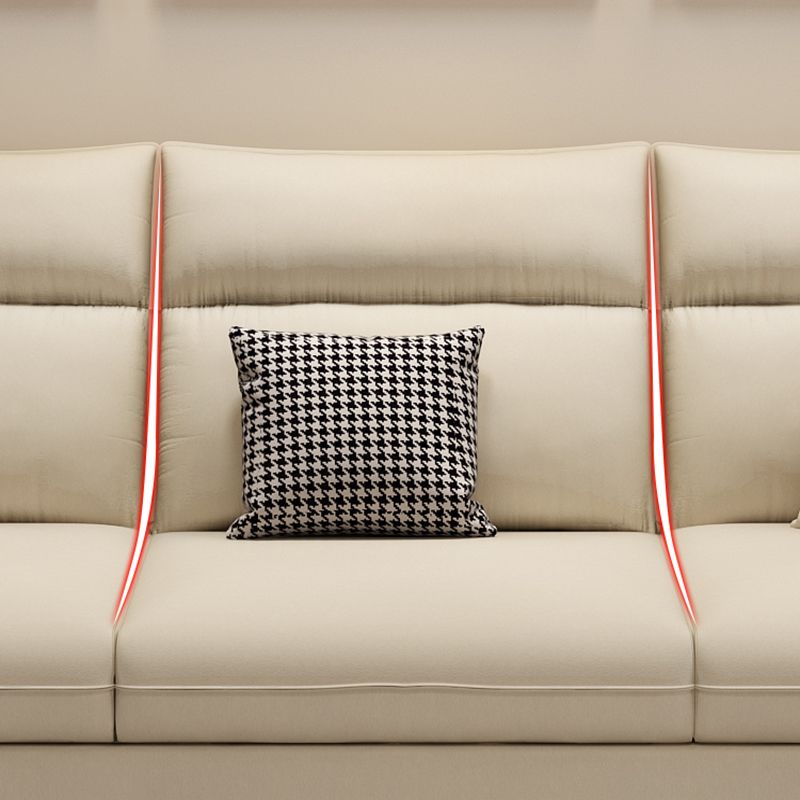 Contemporary Faux Leather Sofa with Ottoman Included in Pine Wood Clearhalo 'furn' 'furn_sofas' 'Furniture' 'Living Room Furniture' 'Sofa' 'sofas' 1200x1200_14980649-fe1b-46a2-b093-f255e7459e44