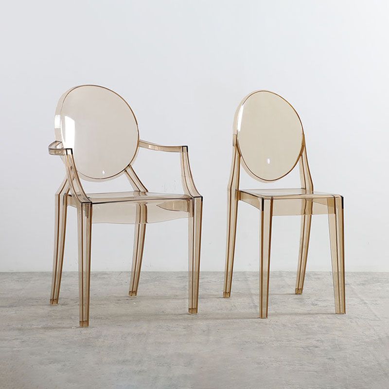 Plastic eetkamerstoel Scandinavische arm Open achterzijde stoelen voor thuis