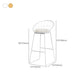 Contemporary Living Room Metal Legs Upholstered Bar Stool with Footrest