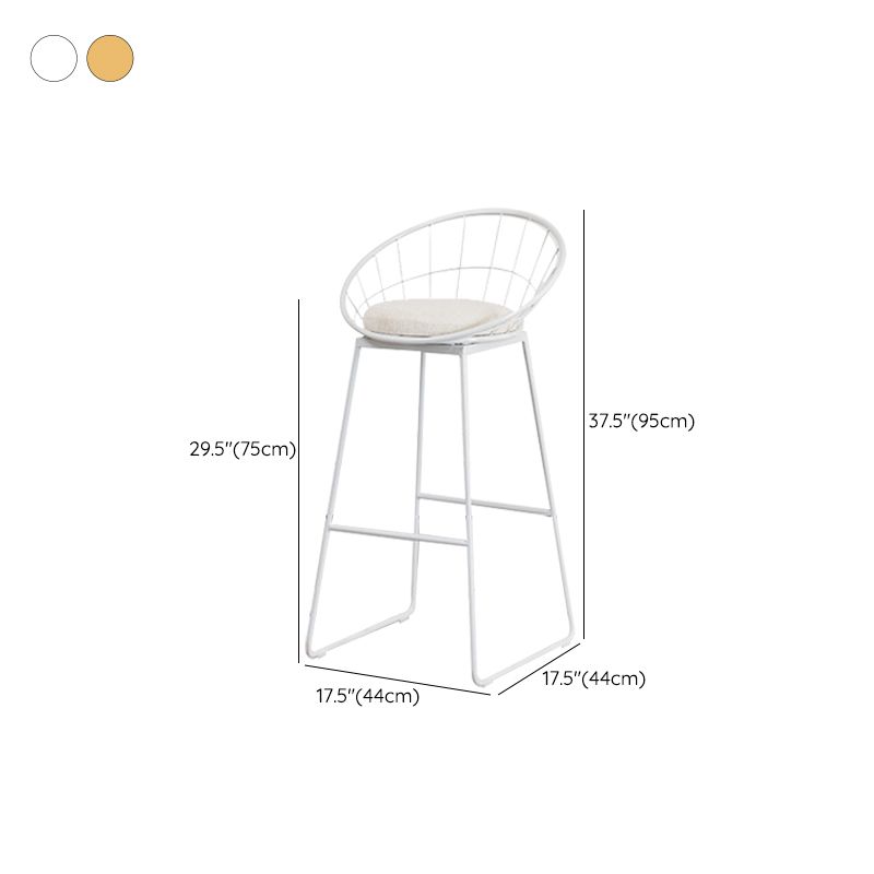 Contemporary Living Room Metal Legs Upholstered Bar Stool with Footrest