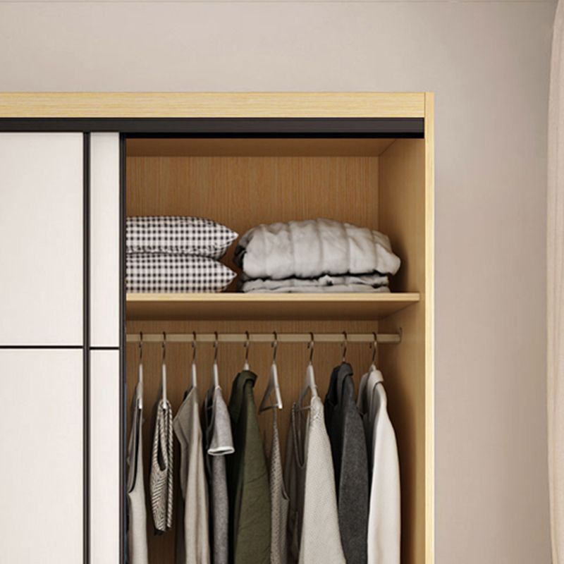 Wooden Wardrobe Armoire with Drawer Modern Wardrobe Closet - 63"L x 23.6"W x 82.9"H Clearhalo 'Armoires & Wardrobes' 'armoires_wardrobes' 'Bedroom Furniture' 'furn' 'furn_armoires_wardrobes' 'Furniture' 1200x1200_1499cbe1-82aa-4268-8a00-895090a4ef94