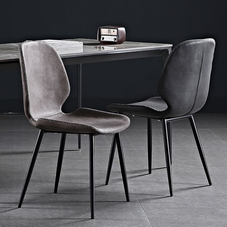 Industrial Metal Dining Side Chair Dining Room Wingback Armless Side Chair Clearhalo ' kitchen&dining_furn' 'Dining Chairs' 'Dining Tables & Seating' 'dining_chair' 'furn' 'furn_dining_chair' 'Furniture' 'furniture_dining_chair' 'Kitchen & Dining Furniture' 'kitchen' 1200x1200_149ab292-0087-4c93-bc33-17f784bca8cf