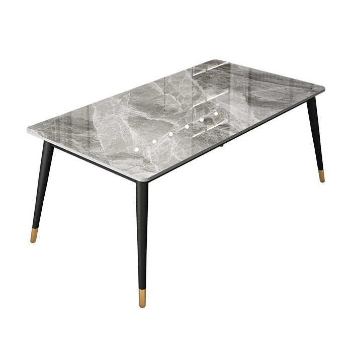 Gray Sintered Stone Dining Table Traditional Luxury Dining Table with 4 Legs Clearhalo 'Dining Tables & Seating' 'Dining Tables' 'dining_table' 'furn' 'furn_dining_table' 'Furniture' 'Kitchen & Dining Furniture' 1200x1200_149ae84d-eaee-46df-ad51-0079913367d7