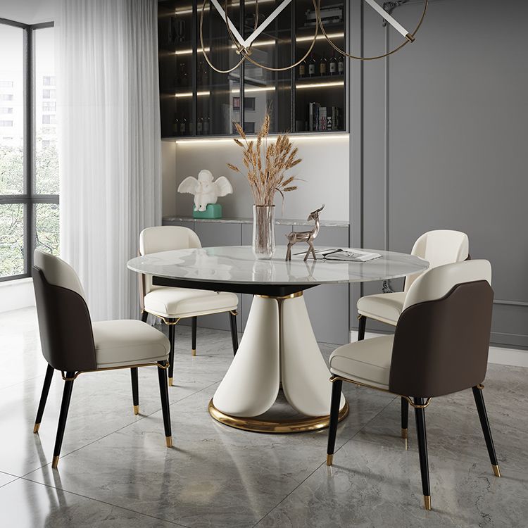 Traditional Luxury Round Dining Table Sintered Stone Table with Pedestal Base Clearhalo ' dining_table' 'Dining Tables & Seating' 'Dining Tables' 'furn' 'furn_dining_table' 'Furniture' 'furniture_dining_table' 'Kitchen & Dining Furniture' 'kitchen&dining_furn' 'kitchen' 'kitchen_dining_table' 1200x1200_149c55df-1020-4e35-9452-5ca5ae5df044