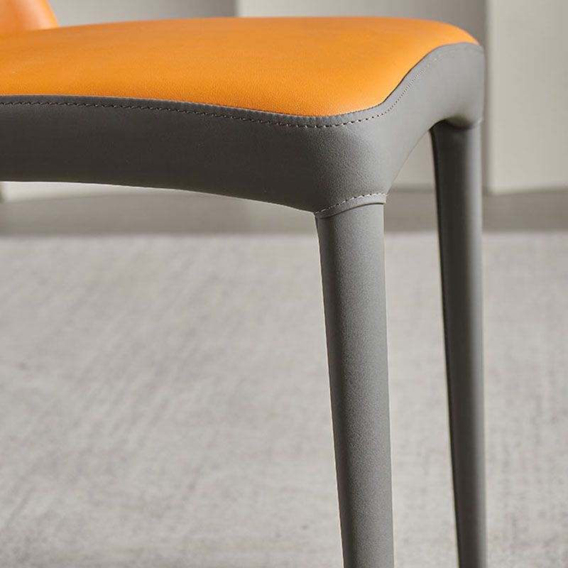 Industrial Home Side Chair Solid Back Metal Upholstered Dining Side Chair (Set of 2) Clearhalo ' kitchen&dining_furn' 'Dining Chairs' 'Dining Tables & Seating' 'dining_chair' 'furn' 'furn_dining_chair' 'Furniture' 'furniture_dining_chair' 'Kitchen & Dining Furniture' 'kitchen' 1200x1200_149d8c0c-90cf-436c-99f7-2e219fba10dd