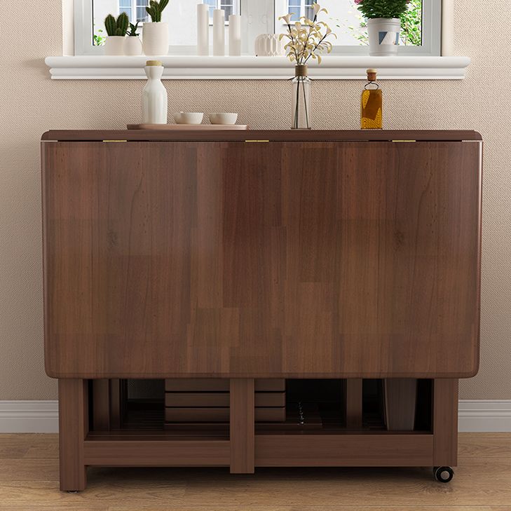 Mid-Century Modern Brown Dining Table Solid Wood Drop-Leaf Dining Table for Home Use Clearhalo ' dining_table' 'Dining Tables & Seating' 'Dining Tables' 'furn' 'furn_dining_table' 'Furniture' 'furniture_dining_table' 'Kitchen & Dining Furniture' 'kitchen&dining_furn' 'kitchen' 'kitchen_dining_table' 1200x1200_149ecc21-8b68-469a-b91e-eba62fc64892