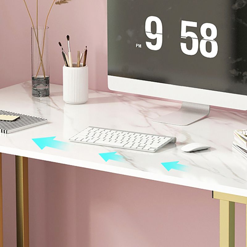 28.3 Inch Height Writing Desk Rectangular Glam Wooden Office Desk Clearhalo 'furn' 'furn_office_desk' 'Furniture' 'Office Desks' 'Office Furniture' 'office_desk' 1200x1200_149f12af-257d-4f82-93e8-bb6217aaab5c