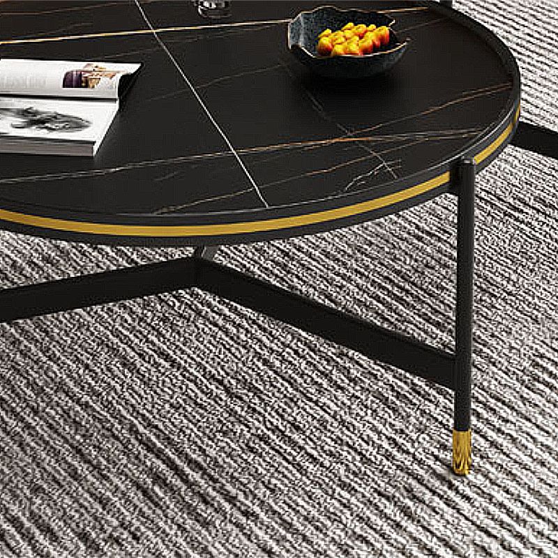 Round Slate 3 Legs Coffee Cocktail Table 2-Piece Coffee Table Set Clearhalo 'Coffee & Accent Tables' 'Coffee Tables' 'coffee_tables' 'furn' 'furn_coffee_tables' 'Furniture' 'Living Room Furniture' 1200x1200_14a03fac-7f20-4163-859f-80561835ee6a