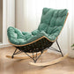 Rattan Rocking Chair Modern Wing Back Rocker Chair for Living Room