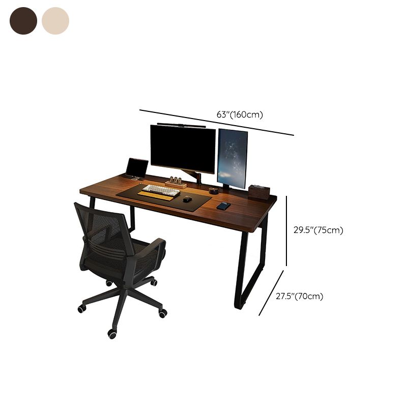 Scrivania per computer curvo industriale banco di ufficio con gambe metalliche