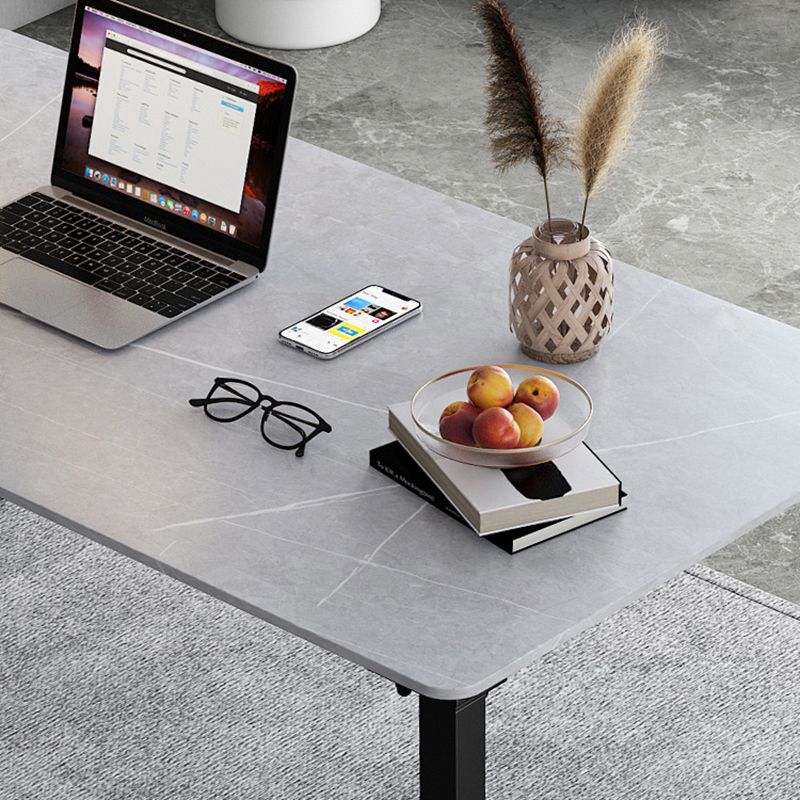 Bureau d'écriture contemporain 29.5 "H bureau de bureau rectangulaire avec des jambes en métal