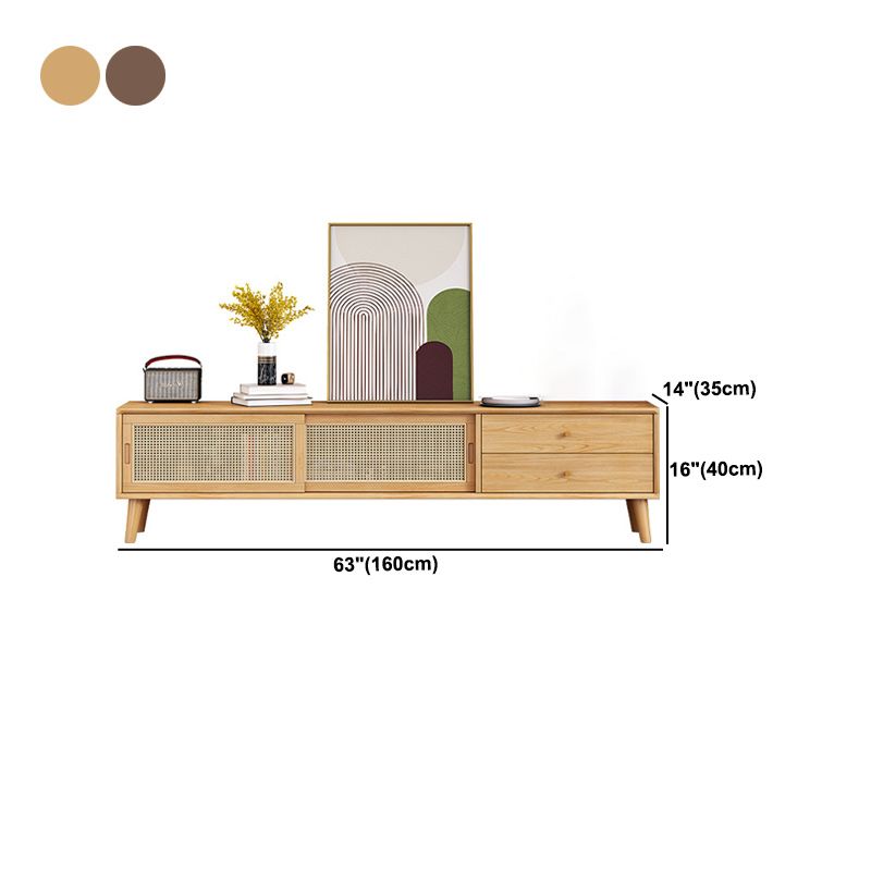 Mobile moderno con console TV in legno in legno massiccio con mobile - 17,72 "H