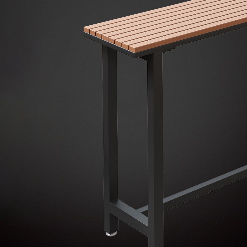Modern Rectangle Outdoor Patio Bar Table Wood Natural Bistro Bar Height Cocktail Table Clearhalo 'Bar Furniture' 'Bar Tables' 'bar_tables' 'furn' 'furn_bar_tables' 'Furniture' 'furniture_bar_tables' 'Kitchen & Dining Furniture' 1200x1200_14a50828-6360-488a-82e0-cc8ebc5ff88b