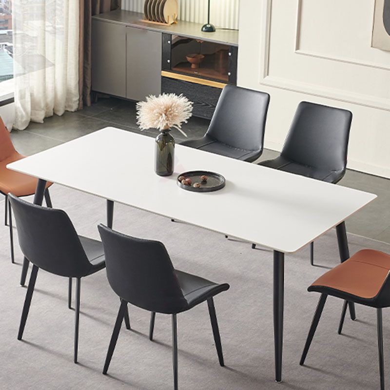 Industrial Kitchen Dinner Table Stone Rectangle 4 Legs Dining Table Clearhalo 'Dining Tables & Seating' 'Dining Tables' 'dining_table' 'furn' 'furn_dining_table' 'Furniture' 'Kitchen & Dining Furniture' 1200x1200_14a64a3d-abc7-4145-bd5d-04745f733f55