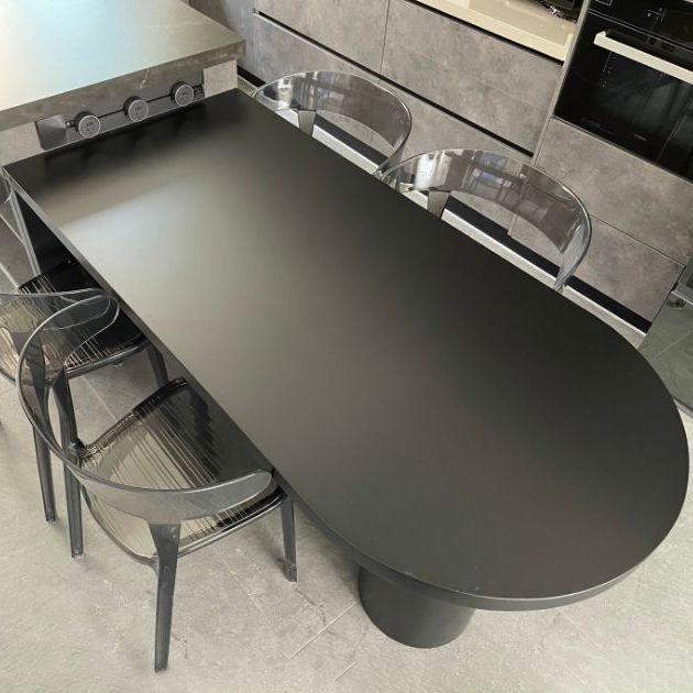 Wood Top Bar Dining Table Modern Bar Dining Table with Sled Base