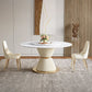 Luxury Round Dining Table Solid Wood Pedestal Dining Table for Dining Room