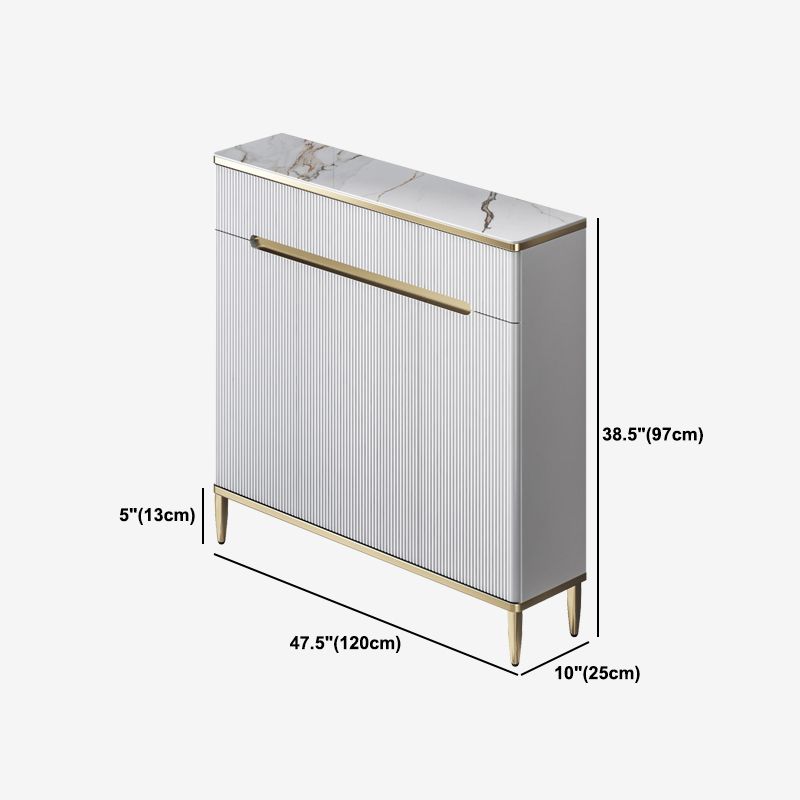 Serveur de restauration White Glam Stone et serveur buffet en bois d'ingénierie