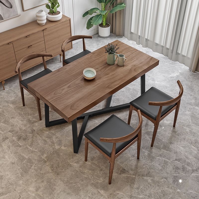 Industrial Rectangle Dinette Set 1/2/4/5 Pieces Natural Wood Table Set Clearhalo 'Dining Room Sets' 'Dining Tables & Seating' 'dining_room_set' 'furn' 'furn_dining_room_set' 'Furniture' 'Kitchen & Dining Furniture' 1200x1200_14aa0132-d69b-4e81-8965-de0bbaa16954