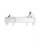 Moderna console TV in legno in legno bianco chiuso con porta scorrevole