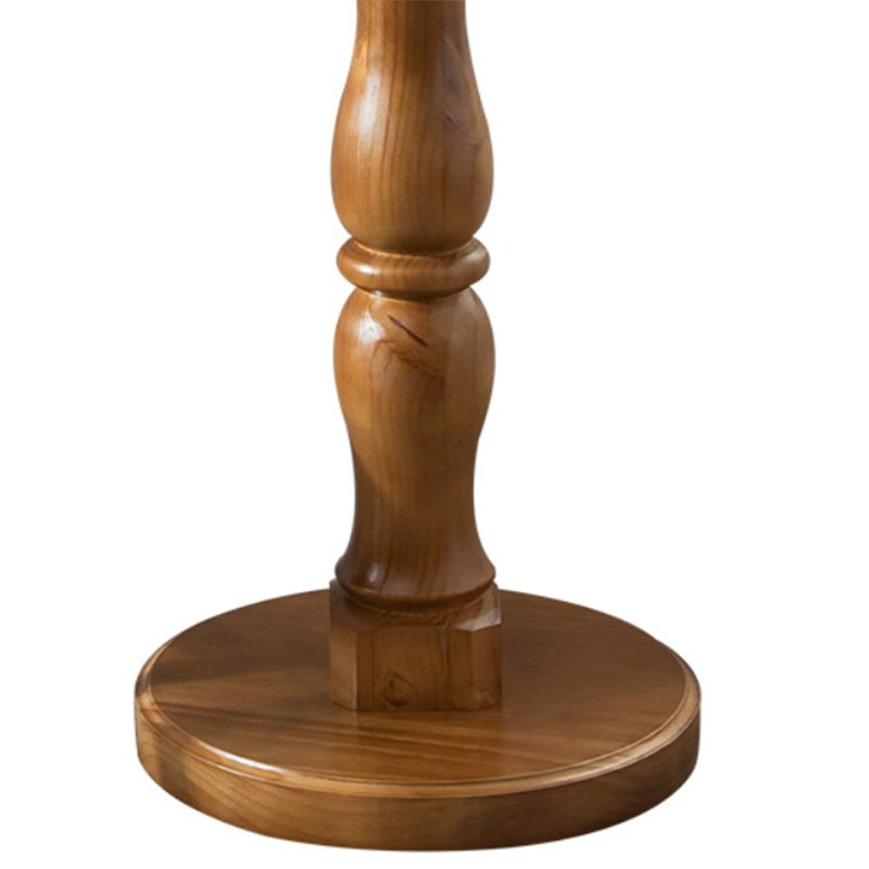 Pedestal Base Round Wooden Table in Brown Modern Style Coffee Table