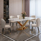 Modern Marble Table Set of 5/7 with Rectangle Table Dining Set with PU Leather Chairs Clearhalo 'Dining Room Sets' 'Dining Tables & Seating' 'dining_room_set' 'furn' 'furn_dining_room_set' 'Furniture' 'furniture_dining_room_set' 'Kitchen & Dining Furniture' 'kitchen&dining_furn' 'kitchen' 1200x1200_14ab7b8f-aafa-472e-806f-67b665b9d5c1