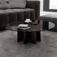 Modern Style Round Glass Table with Metal Base Pedestal Base Coffee Table