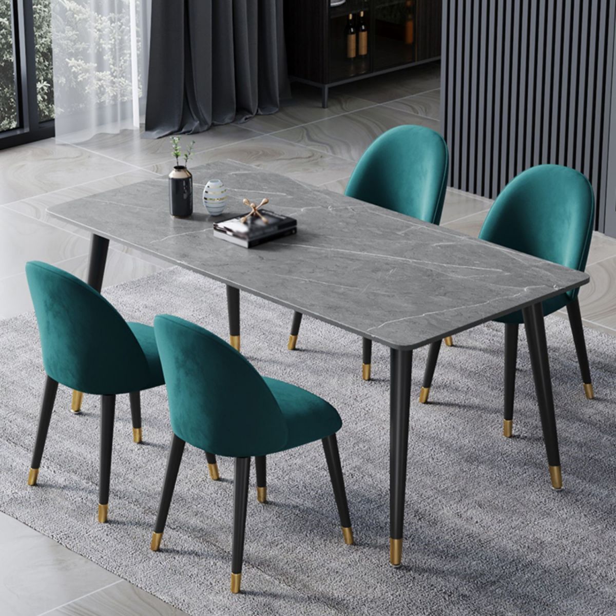 Glam 1/2/3/5/7 Pieces Dining Set Rectangular Sintered Stone Dining Table Set Clearhalo 'Dining Room Sets' 'Dining Tables & Seating' 'dining_room_set' 'furn' 'furn_dining_room_set' 'Furniture' 'furniture_dining_room_set' 'Kitchen & Dining Furniture' 1200x1200_14ac494f-7245-4c67-ae18-92f023768a7e