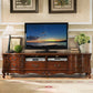Traditional TV Media Stand Wooden TV Stand Console with 6 Drawers