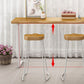 Rectangle de table de bar à bois massif rectangle Ensemble de comptoir 1/4 pièces avec tabourets sans dos