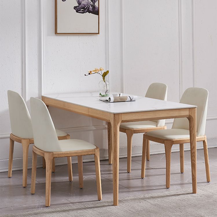 Dining Room Set Minimalist with Solid Wood Table and Upholstered Chairs Clearhalo 'Dining Room Sets' 'Dining Tables & Seating' 'dining_room_set' 'furn' 'furn_dining_room_set' 'Furniture' 'furniture_dining_room_set' 'Kitchen & Dining Furniture' 'kitchen&dining_furn' 'kitchen' 1200x1200_14affe35-2ed6-4090-94df-f907c89919d1