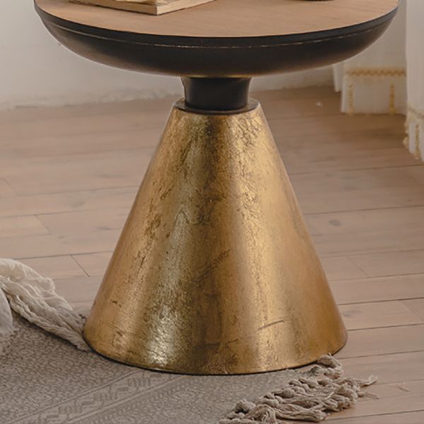 French Country Metal Pedestal Side End Table 18.9" Tall Round Side End Table