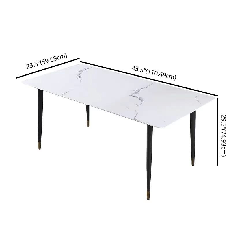 Fixed Sintered Stone Top Dining Furniture with 4 Legs Base Dining Table Sets for Home Clearhalo 'Dining Room Sets' 'Dining Tables & Seating' 'dining_room_set' 'Furniture' 'furniture_dining_room_set' 'Kitchen & Dining Furniture' 'kitchen&dining_furn' 'kitchen' 1200x1200_14b20626-3c1a-4478-aaac-bc4b8aa43a1c