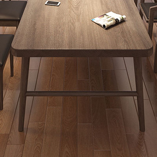 モダンなスタイルの長方形のライティングデスク29.53 "H字型ベース付きの高さのソリッドウッドオフィスデスク