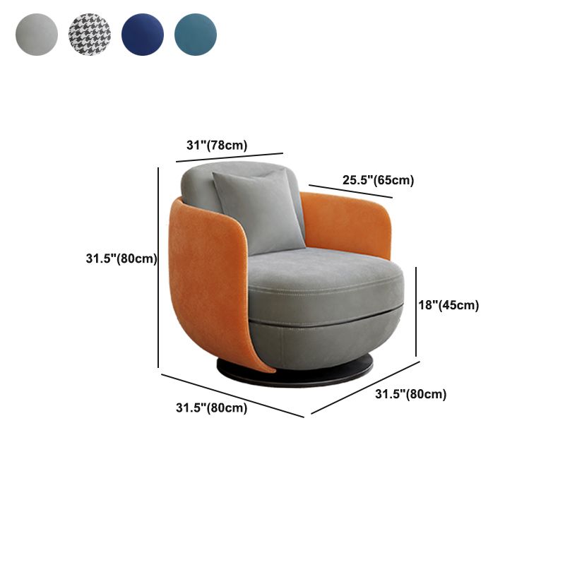 Contemporary 31.5" Wide Pillow Back Swivel Round Base Arm Chair Clearhalo 'Accent Chairs' 'accent_chairs' 'Chairs & Seating' 'furn' 'furn_accent_chairs' 'Furniture' 'Living Room Furniture' 1200x1200_14b4b1eb-26a9-48c7-8bb8-8b81af3a8c2c